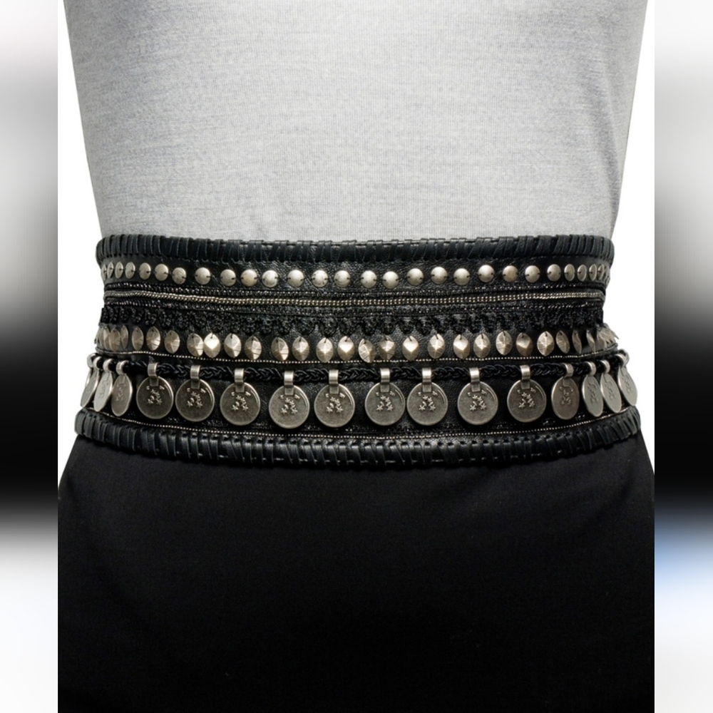 Lafayette 148 Women's Coin Embellished Belt Sz Small